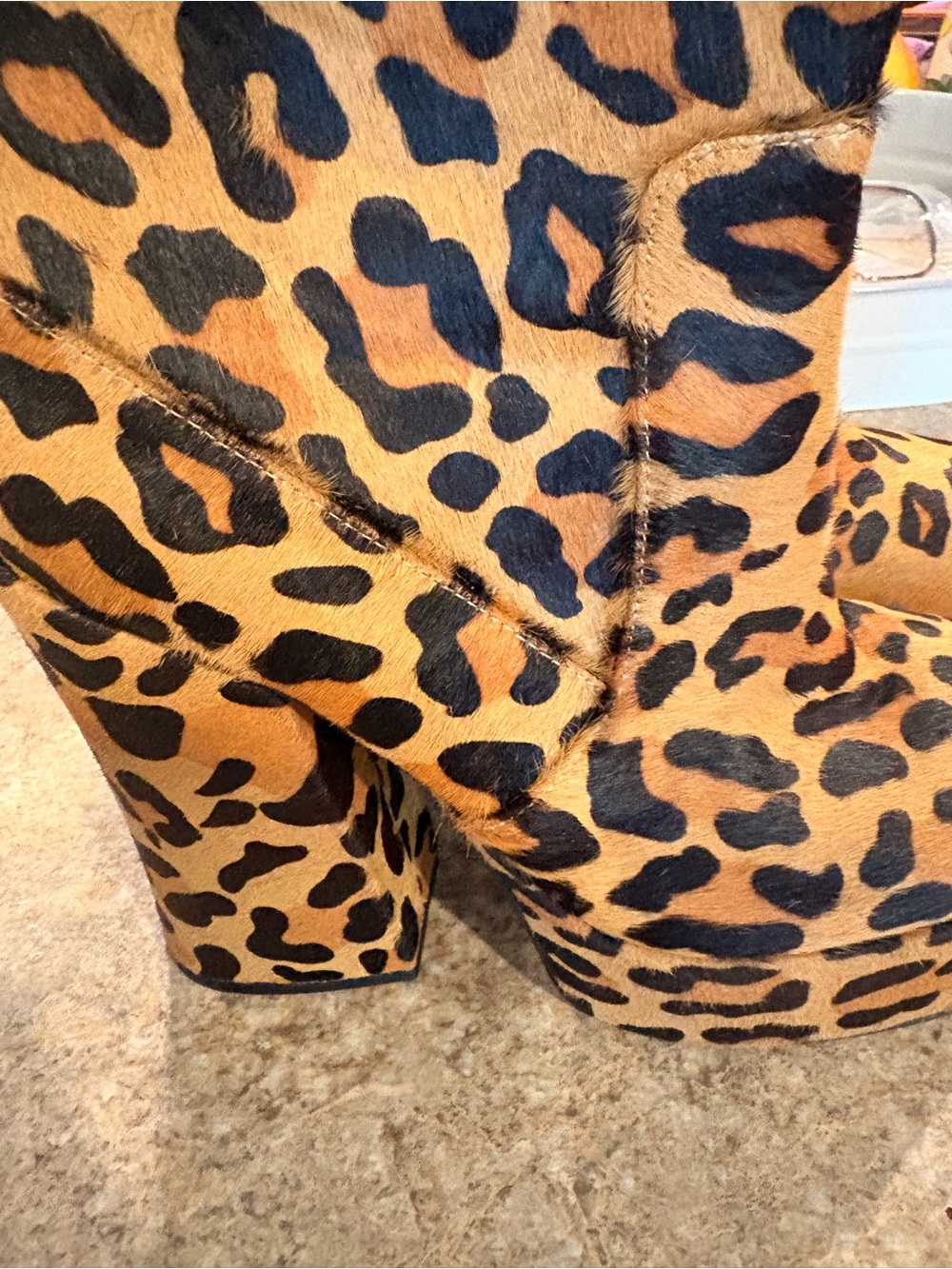 Leopard Print Platform Boots - Women's Platform Ankle Boots